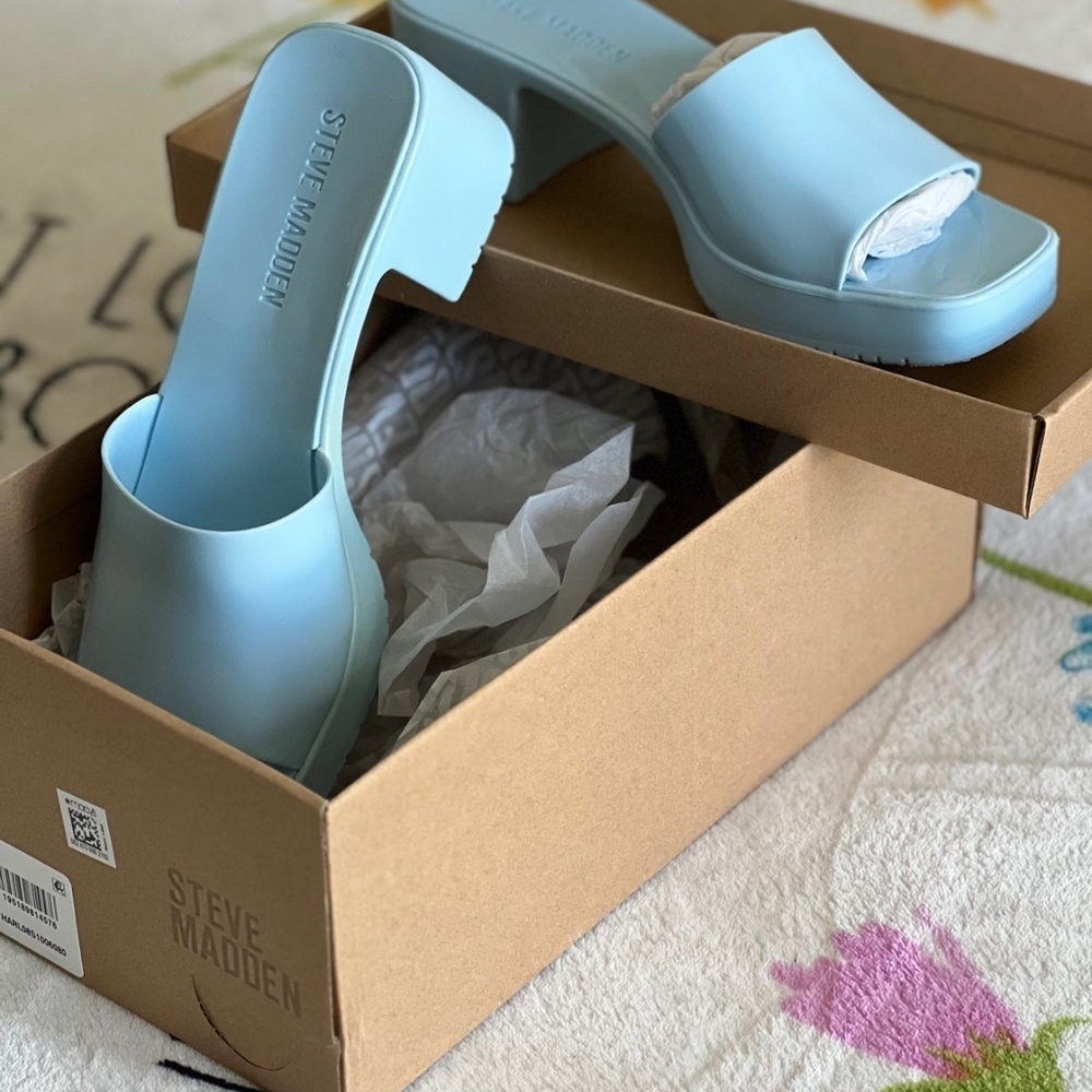 Steve Madden Women's Blue Slide Sandals